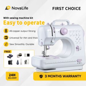 Portable Mini Electric Sewing Machine Household Multifunctional 12 Stitches Design with Foot Pedal Replaceable Presser Foot Complete Accessories Set Multi-Mode Stitching for Home Daily Sewing Repair DIY Craft Use