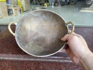 Chảo bằng đồng đk 21cm có thể dùng nấu nướng làm cơm cháy nặng 1.2kg
