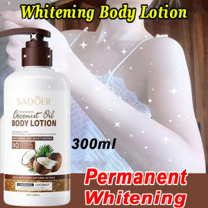 Coconut Oil Body Lotion Healthy White Body Lotion Coconut Oil Moisturizing Whitening Body Lotion Refreshing Perfume Body Cream Perawatan Untuk Menutrisi Kulit Kering Dan Pecah Memutihkan Mencerahkan Kulit 300ml Niacinamide Fragrance kapasitas besar