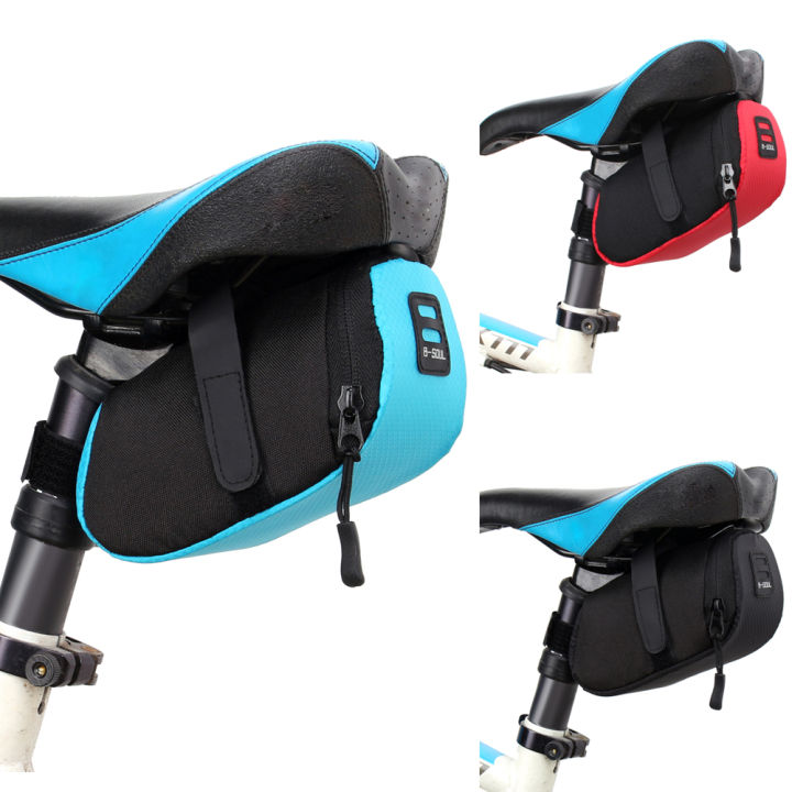B-SOUL Super Light Bike Saddle Bag Cycling Storage Bag Under-seat Strap-On  Pouch for Fun Riding WATER RESISTANT SHIMANO MTB MOUNTAIN BIKE OUTDOOR ROAD 