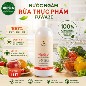 Nước Ngâm Rửa Thực Phẩm Sinh Học Fuwa3e Can 10L Thành Phần 100% Enzym Sinh Học KO Hóa Chất