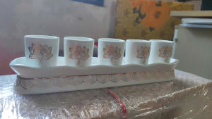 Bộ Án 5 Ly Nước Sứ Bạch Ngọc Không Nắp