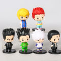 HUNTER×HUNTER Gon Freecss killuo Zoldyck Kurapika Leorio hisoka Chrollo luciffer figures PVC collect doll surprise gift 6 pcsset. 