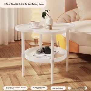 Bàn Trà Mini 2 Tầng Hình Cỏ Bốn Lá Hai Lớp Để Đựng Đồ Thích Hợp Làm Bàn Cạnh Giường Ngủ Bàn kệ phòng khách