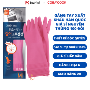 Giá Sỉ Nguyên Thùng Găng Tay Rửa Bát Hàng Xuất Khẩu Cao Cấp Có Móc M 37cm