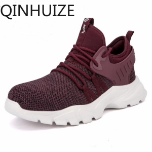 QINHUIZE Safety shoes mens new anti-smashing and puncture-proof lightweight insulated safety shoes Steel toe work safety boots Site protection shoes men Fashion safety shoes