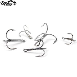 20Pcs Fishing Tackle Treble Fishhook Carbon Steel Barbed Treble Hooks Sharp for Saltwater Freshwater