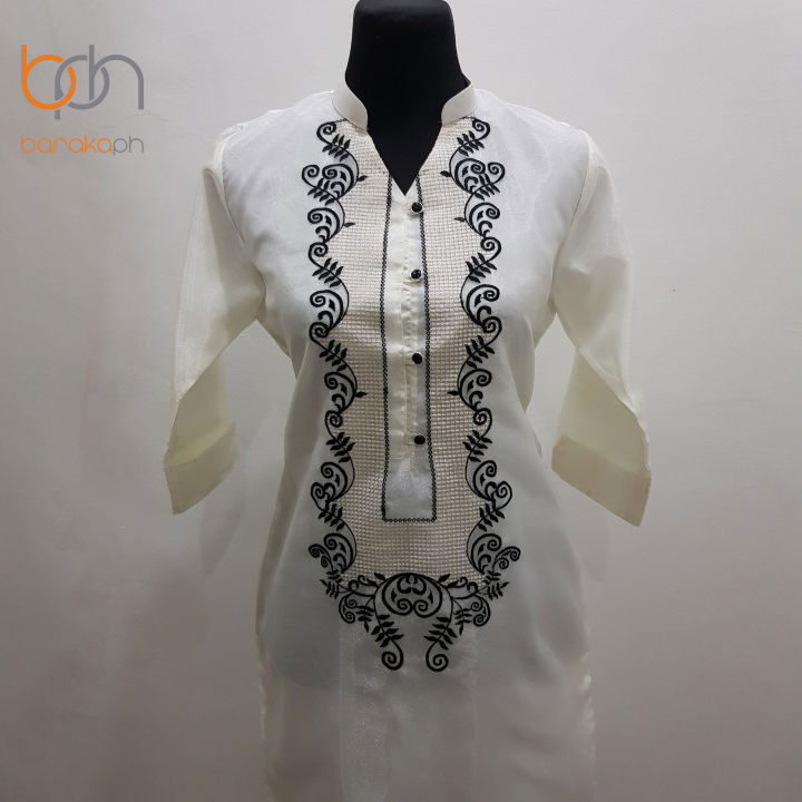 Modern Filipiniana Lady Barong Dress Formal Authentic Barong Tagalog for  Women Kimona Quality Pia Organza Chinese Collar Ladies Barong Embroidered-  BarakaPH LBL2 | Lazada PH