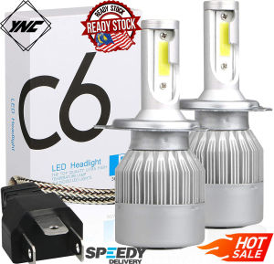 [Ready Stock] 2pcs C6 LED Car Headlight Kit COB H1 H3 H4 H7 H11 9006 36W 7600LM 6000k White Light Bulbs