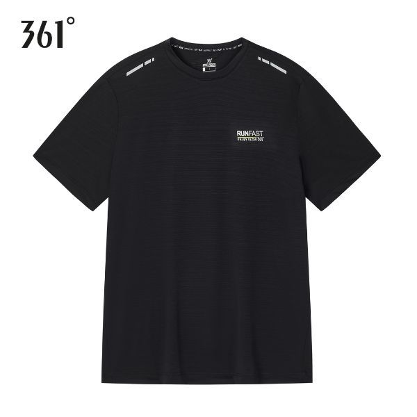 361 Degrees Run Fast Men's Drifit T-shirt in Black Lazada PH