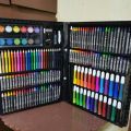 168pcs Art Set - Coloring Set Super Mega Rollerball Pen Colorful Pencil Wax Crayon and Oil Painting Brush Set Watercolour Puffs Plastic Palette Pencil Sharpener Sale COD. 