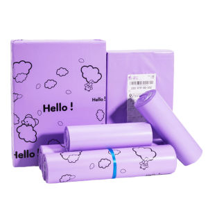 50Pcs Purple Envelope Clothing Gift Mailing Foldable Shopping Bag PE Cartoon HELLO Bear Transport Logistics Courier Post Pouch2026