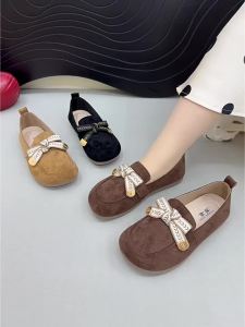 WomenS Spring/Summer New Breathable Loafers Flat Versatile Bowknot Slip-On Shoes Retro Style