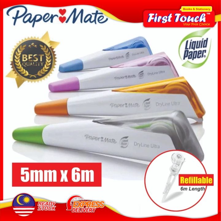 PAPERMATE Liquid Paper Dryline Ultra Refillable Correction Tape 5mm x
