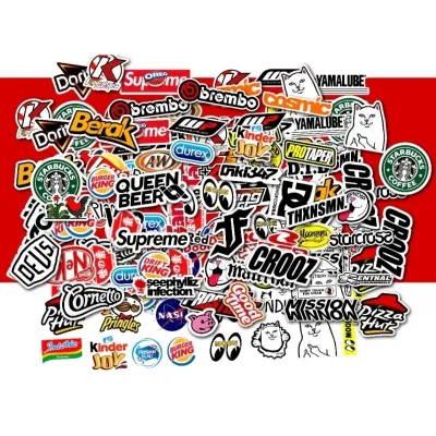 STICKER AESTHETIC ISI 108 PCS STICKER RANDOM 105 PCS STICKER APPAREL 50 PCS STICKER BAND ANTI AIR UNTUK LAPTOP CASE TUMBLER KOPER HP HELM
