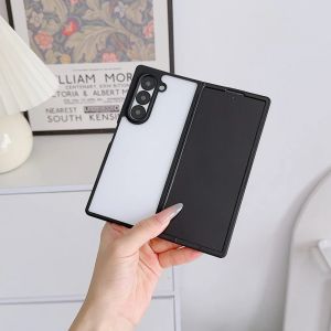 Kisscase siêu mỏng cảm giác da gấp vỏ điện thoại cho Samsung Galaxy Z gấp 6 5 4 5g mỏng hơi mờ Acrylic chống bám vân tay chống rơi vỏ lưng chống sốc cho Galaxy Z gấp 6 5 4