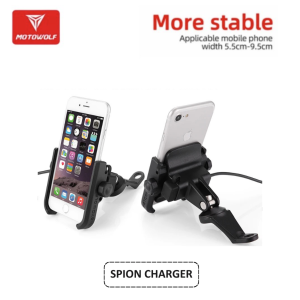 Phone Holder Motowolf V3 Holder HP Motor Stang Spion Almunium Alloy
