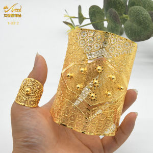 New cross-border womens copper bracelet and ring Middle Eastern and Indian bridal wedding gold-plated jewelry in-stock wholesale bracelet