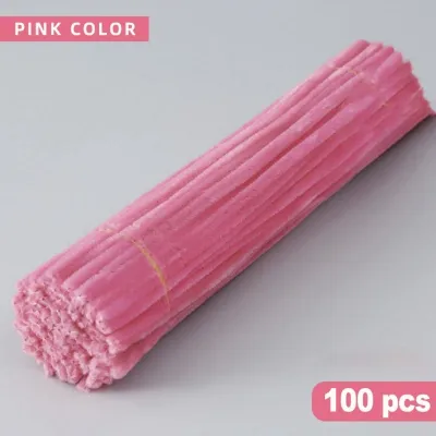 Fuzzy Wire 8MM Chenille Stems Handicraft Material 100Pcs Plush Tube DIY Kids Toy Twisted Stick