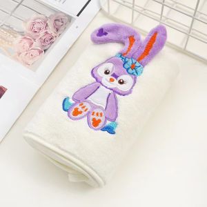 ผ้าเช็ดตัวลายกระต่าย ผ้าขนหนูลายการ์ตูน Stellalou ผ้าขนหนูนาโน ขนาด 70x140 ซม..