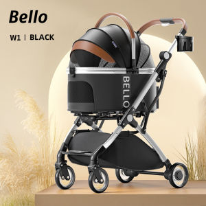 【Ready Stock】Bello Luxury Pet Stroller Detachable Small and Medium potable Cart Outgoing Dog Cart Bag Separation Dog Folding Aluminum Alloy Cat trolley