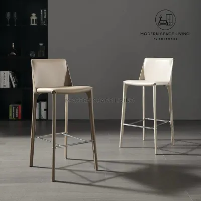 CAIDEN Modern Leather Bar Stool [ETA 4-9 WEEKS]