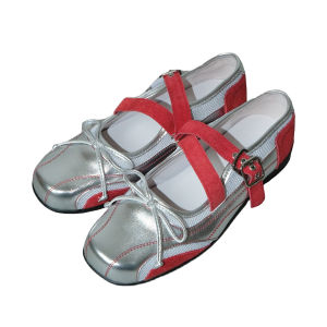 Silver Single Shoes Womens Summer Vintage Mary Jane Versatile Real Soft Leather Bow Ballet Flats Women