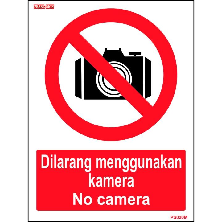 Pearl Sign Prohibition Safety Sign No Camera STICKER (300 X 400MM).2PCS ...