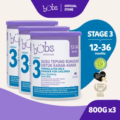Bubs® Advanced Plus+ Goat Toddler Milk Drink Stage 3 800g (12-36 months) x3
