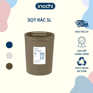 Sọt rác nhựa tròn Hiro thùng rác mini Inochi không nắp kháng khuẩn Ag+ tiêu chuẩn Nhật Bản - Happy Home 4U