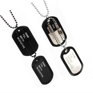 Niome Mens Interesting Military Army Style 2 Dog Tags Chain Pendant Necklace