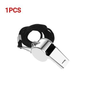 4Pcs Stainless Steel Whistle Loud Metal Whistles with Lanyard Professional Referees Whistle Coaches Lifeguards Survival Sport