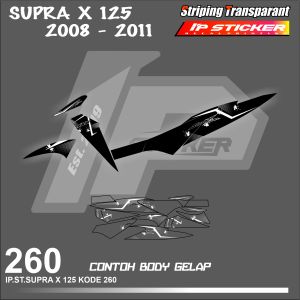 SUPRA X125 2008-2011 (COD) STIKER STRIPING MOTOR HONDA SUPRA X125 HOLOGRAM DAN TRANSPARAN