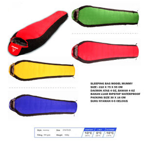 Sleeping Bag Mummy Outdoor Hiking Hangat Tebal Kualitas Terbaik - Sleping Bag - Sliping Bag - Kantong tidur - Kantung Tidur - SB - Selimut Camping Hiking Outdoor Gunung