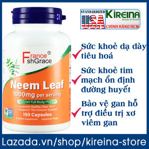 Viên uống lá Neem Ấn Độ sức khoẻ dạ dày tiêu hoá tim mạch đẹp da sạch mụn 500 mg 150 viên