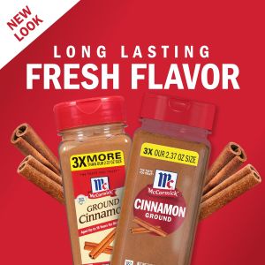 McCormick Ground Cinnamon Non-GMO Aged Up to 15 Years Brings Rich Cinnamon Flavor to Savory & Sweet Recipes 7.12 oz