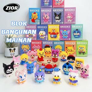 Mainan anak DIY Susun Blok Bangunan Mini Kartun Bricks DIY Mainan Balok Nano Block Model Kartun Bricks Toys Diy Balok JM