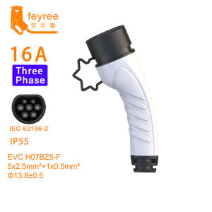 feyree EV Charger 3 Phase Type2 Plug Adapter 16A32A EVSE Charger Female IEC62196 Convertor Electric Vehicle Car Charging Station