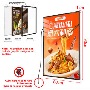 Led illuminated billboard Slim advertising light box Frame 3d Interior decoration Wall-mount design Magnetic adsorption