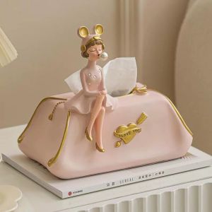 Eyre Ornamen kotak tisu gadis gelembung ruang tamu modern ruang tamu kamar tidur penyimpanan kotak laci kertas rumah tangga kreatif kotak laci kertasBubble girl tissue box ornaments