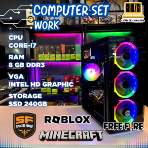 คอมพิวเตอร์ครบชุด Core-i7 / Ram 8GB / SSD 240GB / Intel HD Graphic ทำงาน เล่นเกม SF/Roblox/FreeFire - ComSciComZone