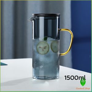 Gw ถ้วยแก้วน้ำ เยือกน้ำแก้วมีฝาพลาสติก  kettle water cup