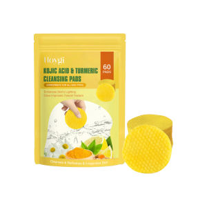 Hoygi โทนเนอร์แพด Kojic Acid Turmeric Cleansing Toner Pads โทนเนอร์แบบแผ่น Deep Cleansing Exfoliating ขจัดเซลล์ผิวที่ตายแล้ว ปรับปรุงผิวหยาบกร้าน ควบคุมความมัน ให้ความชุ่มชื้น ให้ความรู้สึกชุ่มชื้น และทำให้ผิวอ่อนนุ่ม