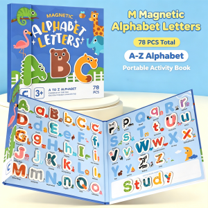 Alphabet Sticker Book Set 78Pcs A‑Z Upper Lower Case Letters Spelling Learning Toy Portable English Educational Puzzle for Kids