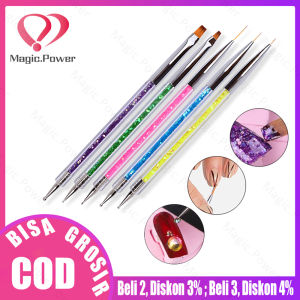 （5pcs/set）Alat Dotting Brush 2 in 1 Rainbow Nail Art