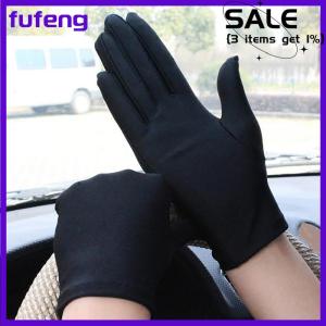 fufeng Woman Gloves For Summer Sunscreen Driving Gloves Female Thin Cotton Sweet Solid Color Non-Slip Touchscreen Breathable