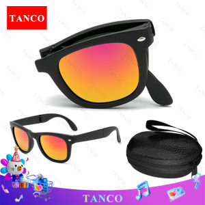 TANCO 116X Fashion Foldable Sunglasses for Men Women Replaceable Lens Anti Glare UV Protective Lens Sports Eyewear with Mini box