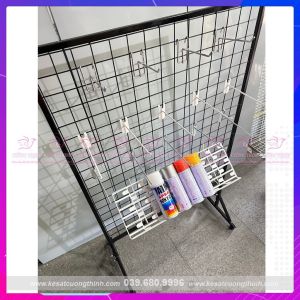 [HÀNG LOẠI DÀY] Khung lưới treo phụ kiện Cao 1m3 x rộng 50cm tặng kèm 10 móc treo ....
