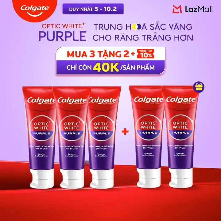 [Chỉ 5-10.2_Mua 3 tặng 2] Bộ 3 Kem Đánh Răng Colgate trắng răng Optic ...