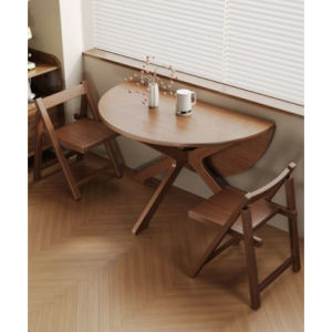 Urban Echo Solid Wood Round Folding Dining Table